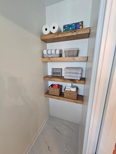 Customer photo review of Modern 3" Thick Floating Shelves