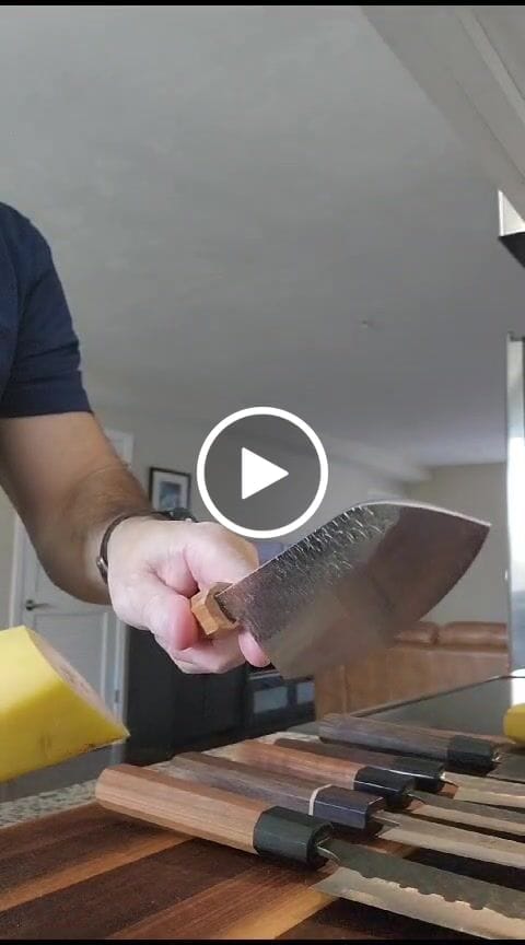 Customer video review of Yoshimi Kato Minamo Gyuto 210 mm