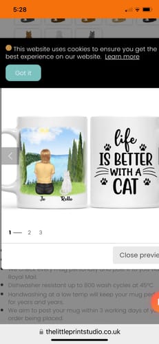 Customer photo review of Woman & Cats Mug - Life is better with a Cat -Personalised Mug