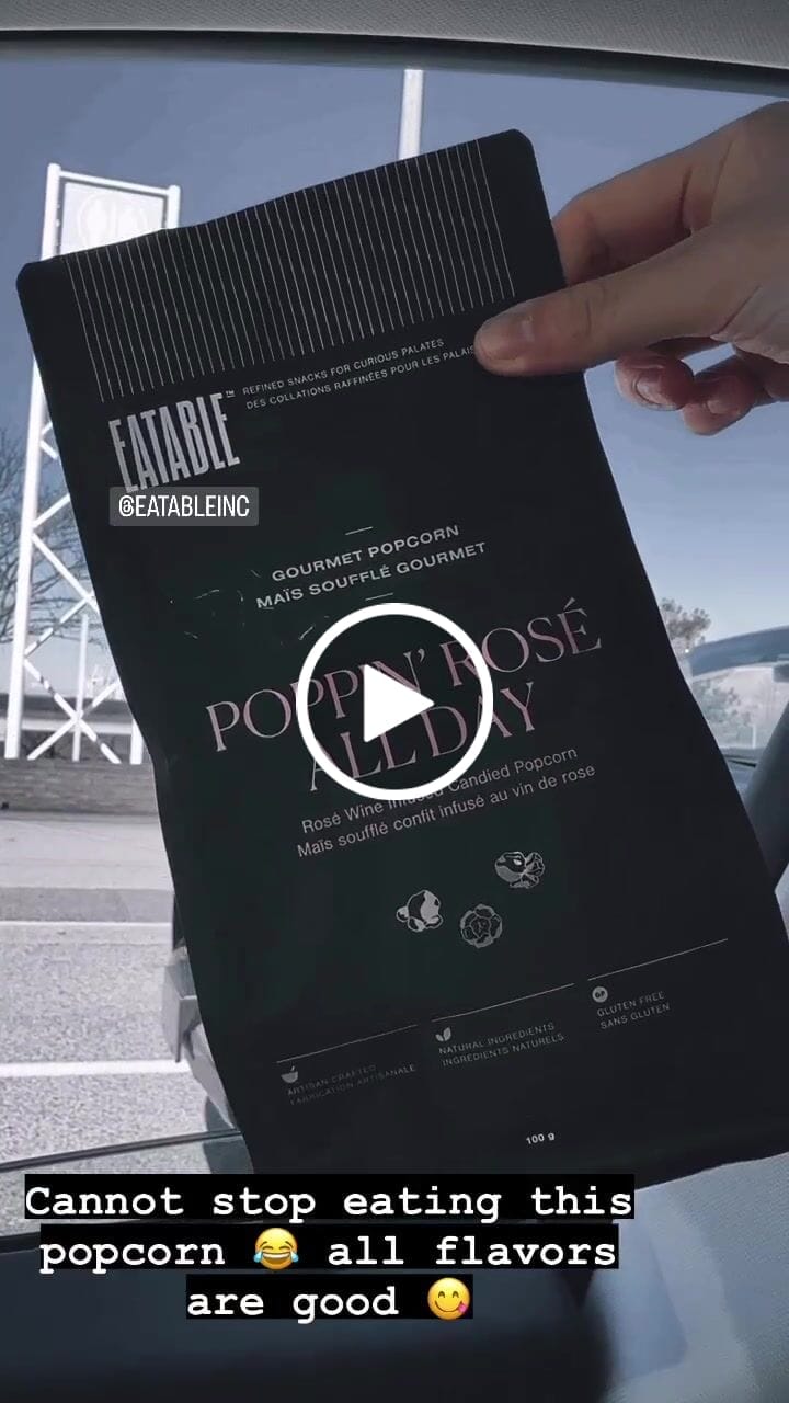 Customer video review of Poppin' Rosé All Day (4.4oz) - Wine Infused Caramel Popcorn