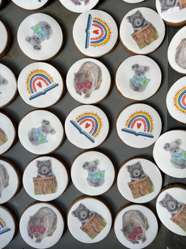 Customer photo review of 12 x 6.35 cm Round Standard Cookie Edible Icing Images