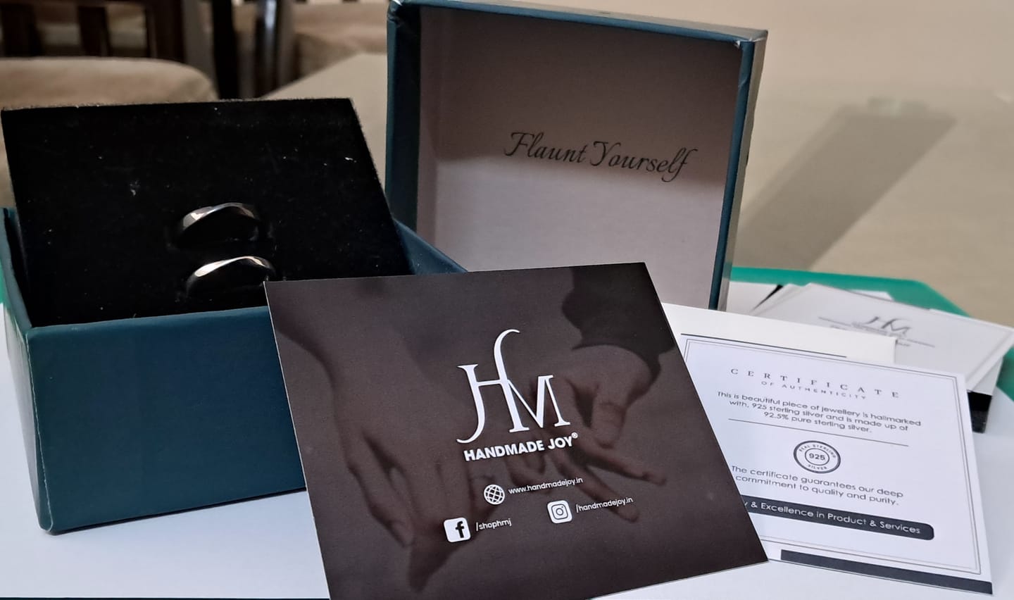 Customer photo review of Eternity Promise Sterling Silver Mobius Couple Rings