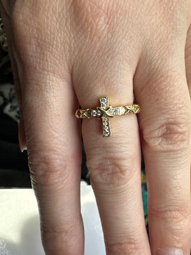 Customer photo review of Pavé X Cross Ring