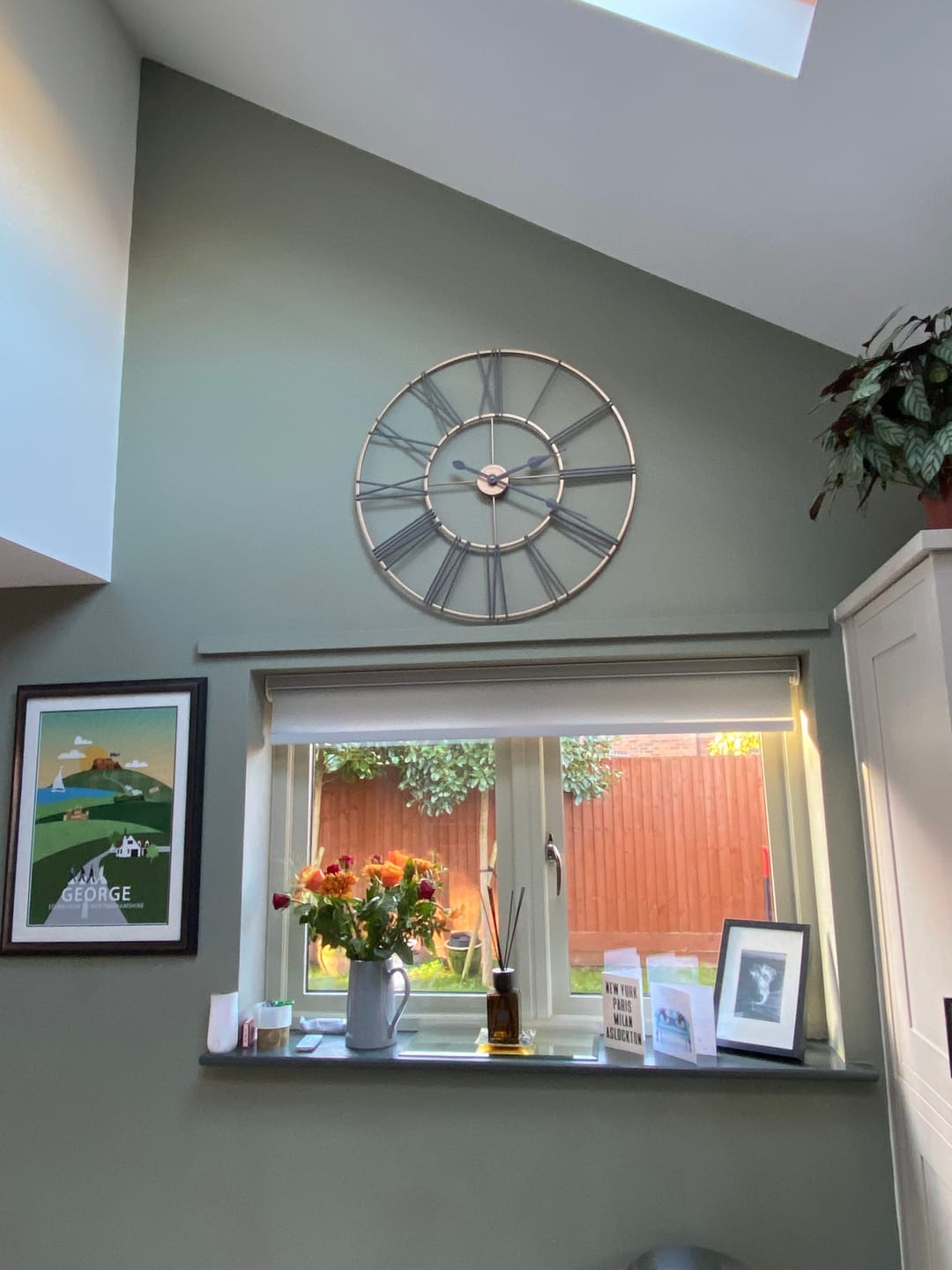 Customer photo review of Thomas Kent London. Summer House Black & Copper Wall Clock Indoor/Outdoor