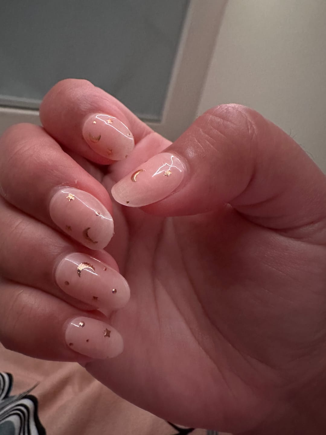 Customer photo review of Gold Moon Stars DIY Semicured Gel Nail Sticker Kit