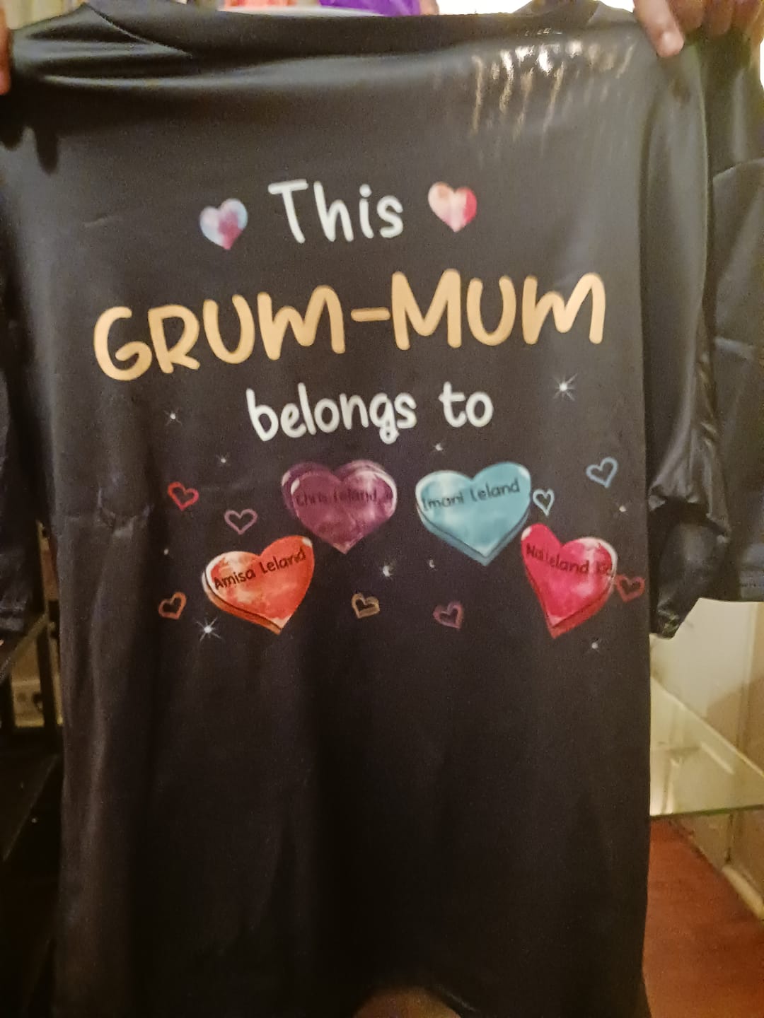 Customer photo review of Personalized This Grandma Belongs To Sweet Heart Grandkids T-Shirt