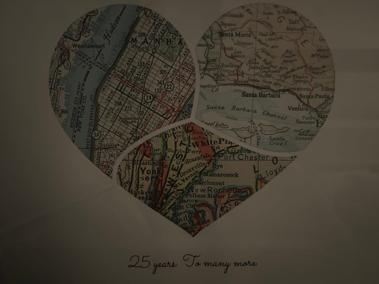 Customer photo review of Personalized Heart Map Print
