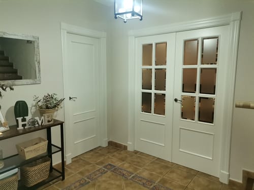 Customer photo review of Manilla modelo 'ola 130C' con Roseta Redonda en acabado cuero para puertas