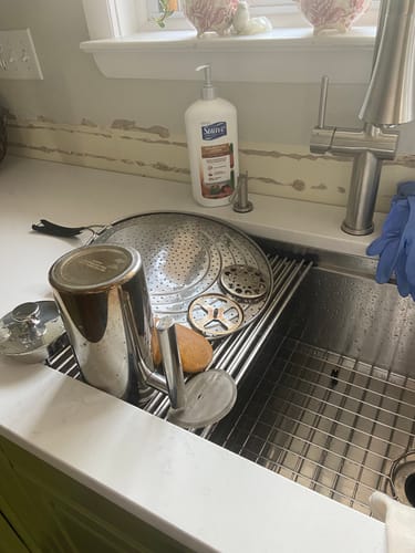 Customer photo review of 28" Workstation Sink - 10" Depth - Single Bowl - Offset Drain - Reversible (5LS28c-10)