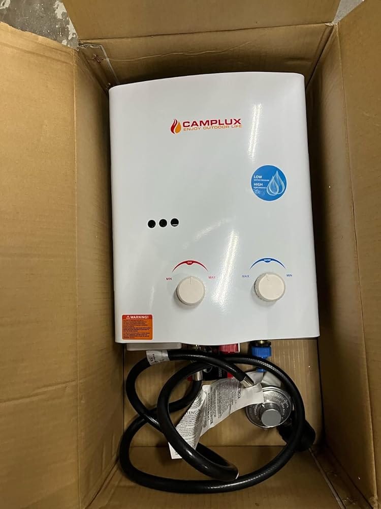 Customer photo review of Camplux AY132B 5L Portable Gas Propane Water Heater with Folding Handle, Tankless LPG Gas Boiler,For Outdoor Camping Shower RV