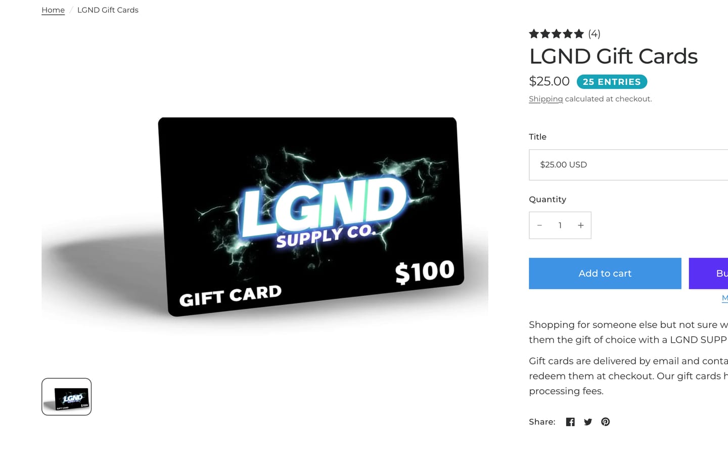 Customer photo review of LGND Gift Cards
