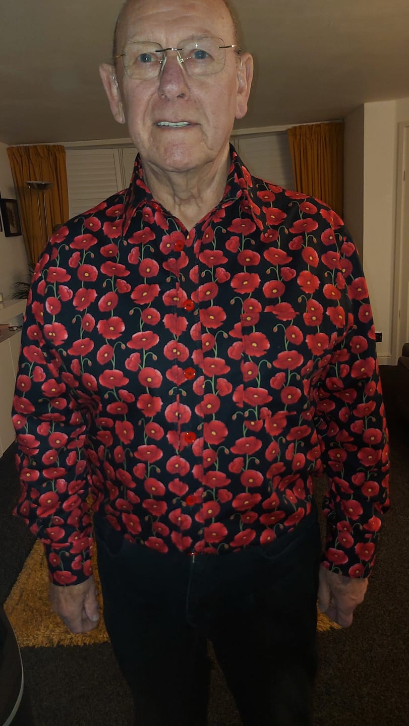 Customer photo review of Poppies Rose & Hubble Cotton Poplin Fabric