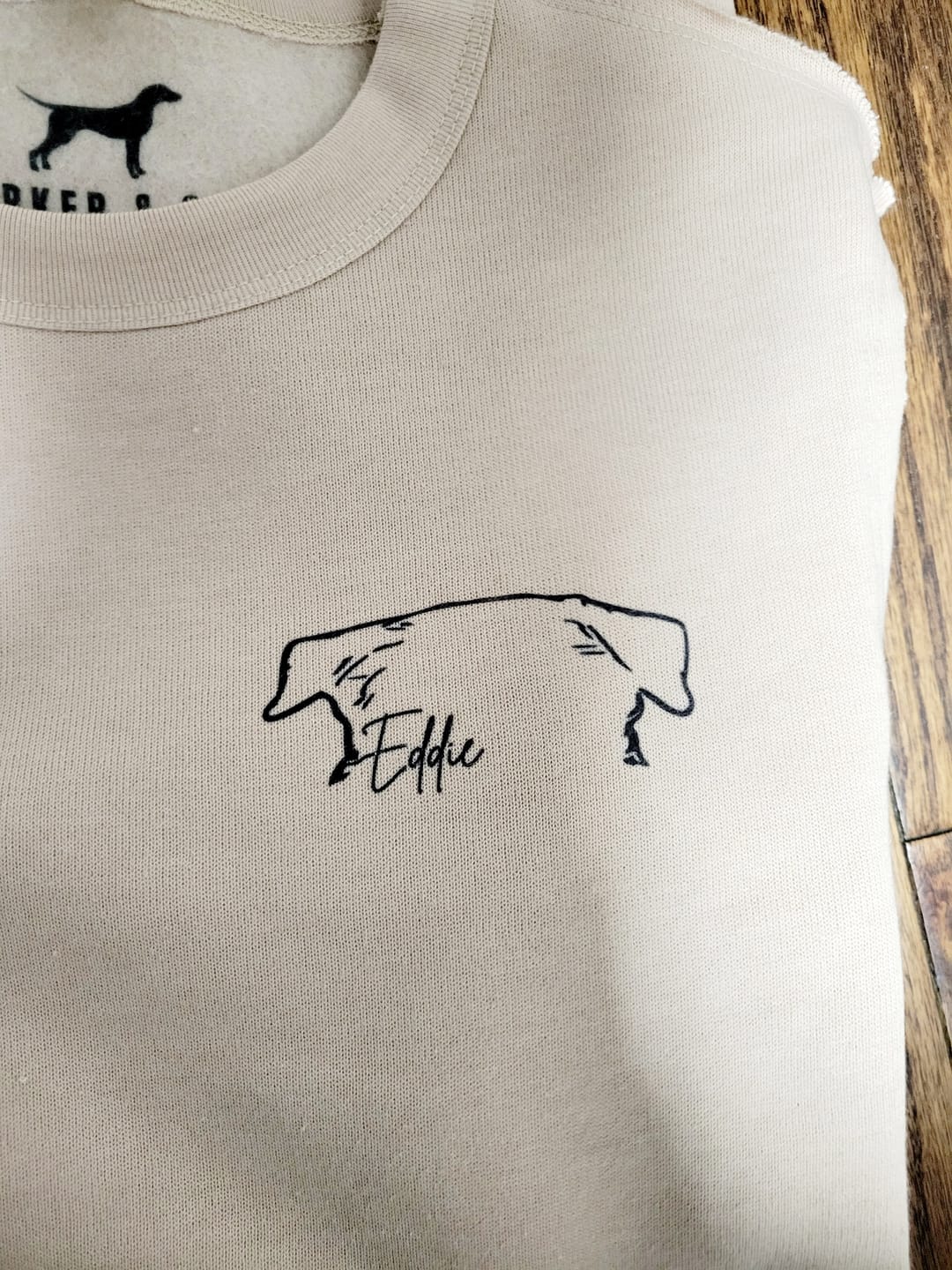 Customer photo review of LIMITED EDITION Custom Pet Raw Seam Crewneck, Unisex