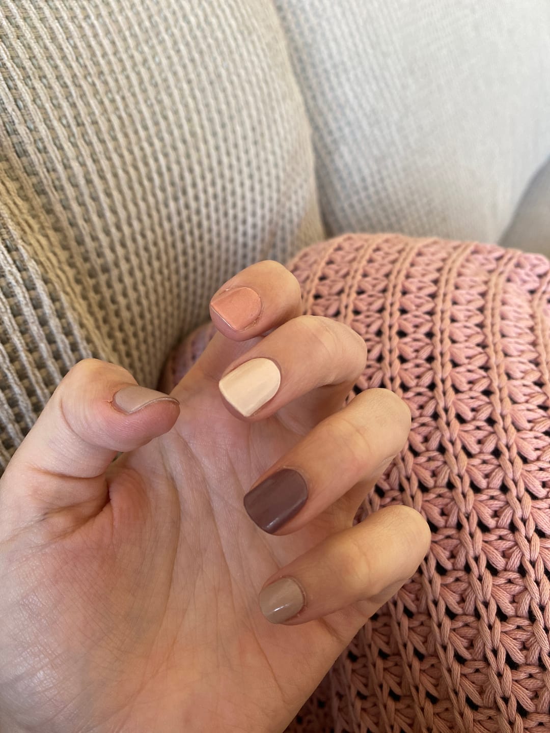 Customer photo review of Nude And Wine DIY Semicured Gel Nail Sticker Kit