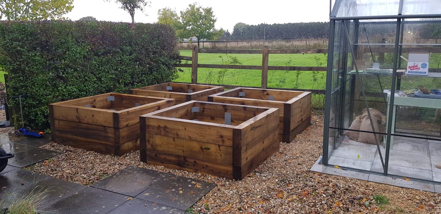 Customer photo review of 1.2m Green Treated  Garden Sleeper 200 x 100mm