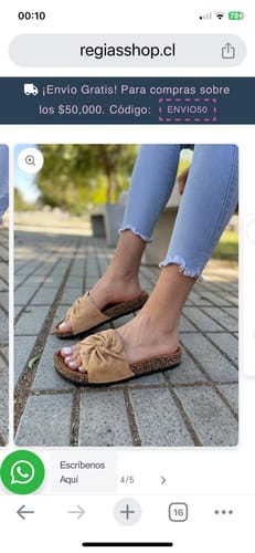 Reseña con foto de un cliente sobre Sandalias Rosa