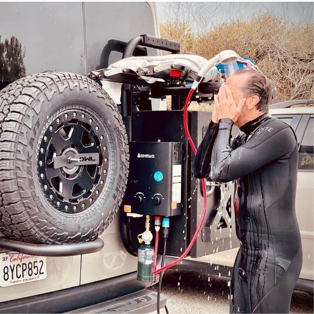 Customer photo review of Camplux AY132B 5L Portable Gas Propane Water Heater with Folding Handle, Tankless LPG Gas Boiler,For Outdoor Camping Shower RV