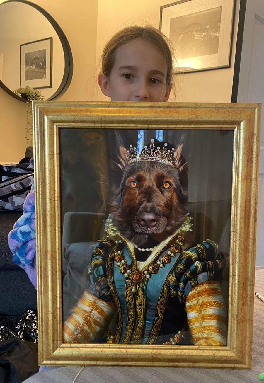Customer photo review of The Pearl Princess: Custom Pet Portrait