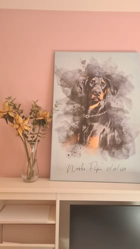 Customer photo review of Foto de tu mascota en estilo acuarela | Regalo para cachorros, perros y gatos