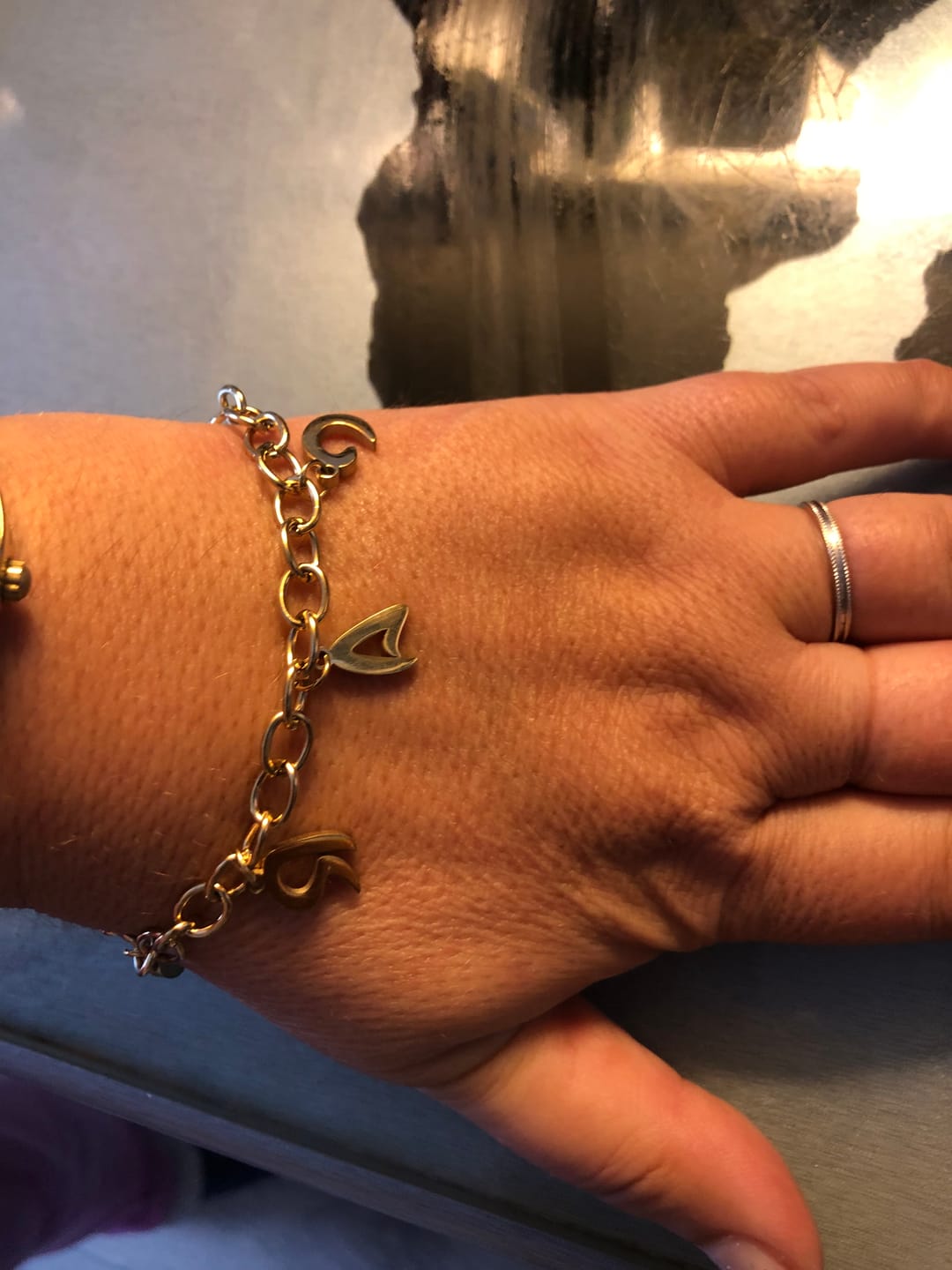 Customer photo review of Bracelet Lettres Pendentifs