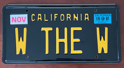 Customer photo review of 1967 CALIFORNIA LICENSE PLATE 6"x12" (156.5mm x 305mm)