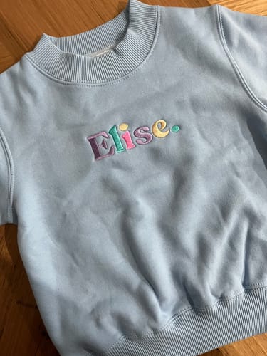 Customer photo review of Custom Bub/Mini/Teen sweaters