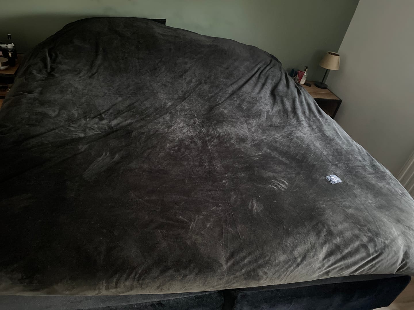 Customer photo review of Dekbedovertrek set - Fluweel/Velvet Obsidian Black