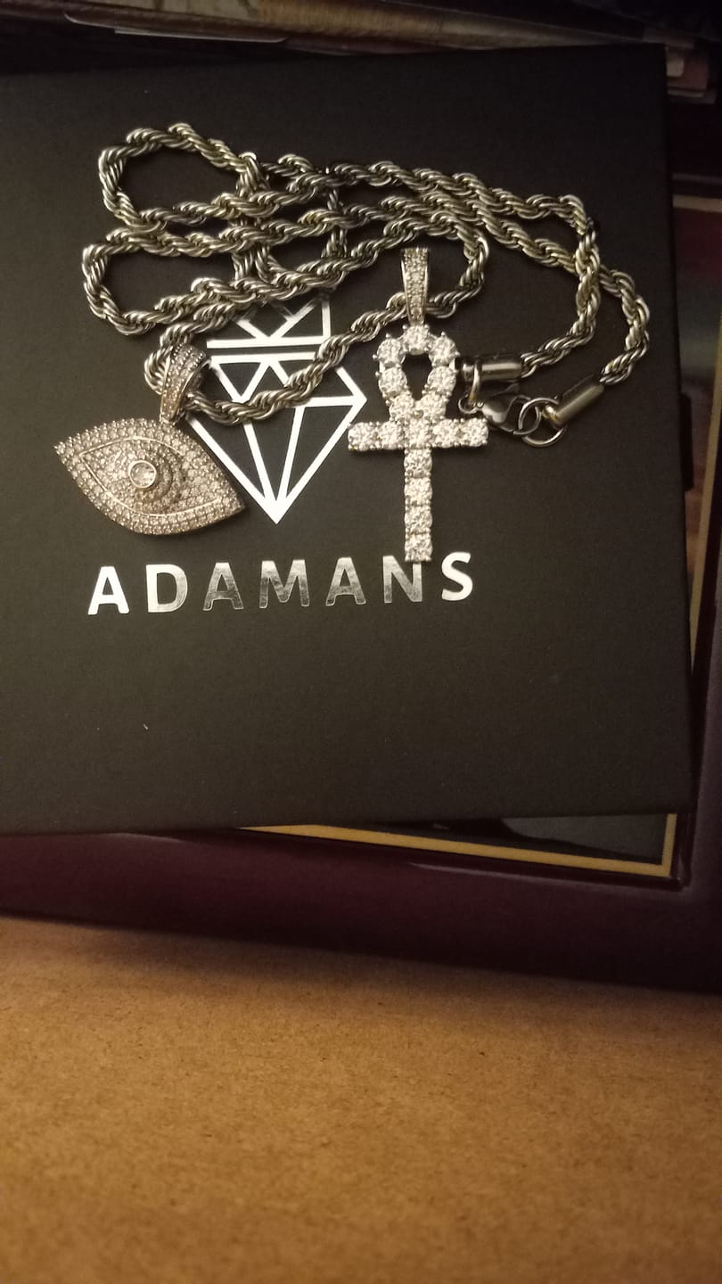 Customer photo review of Iced Eye Pendant - White Gold
