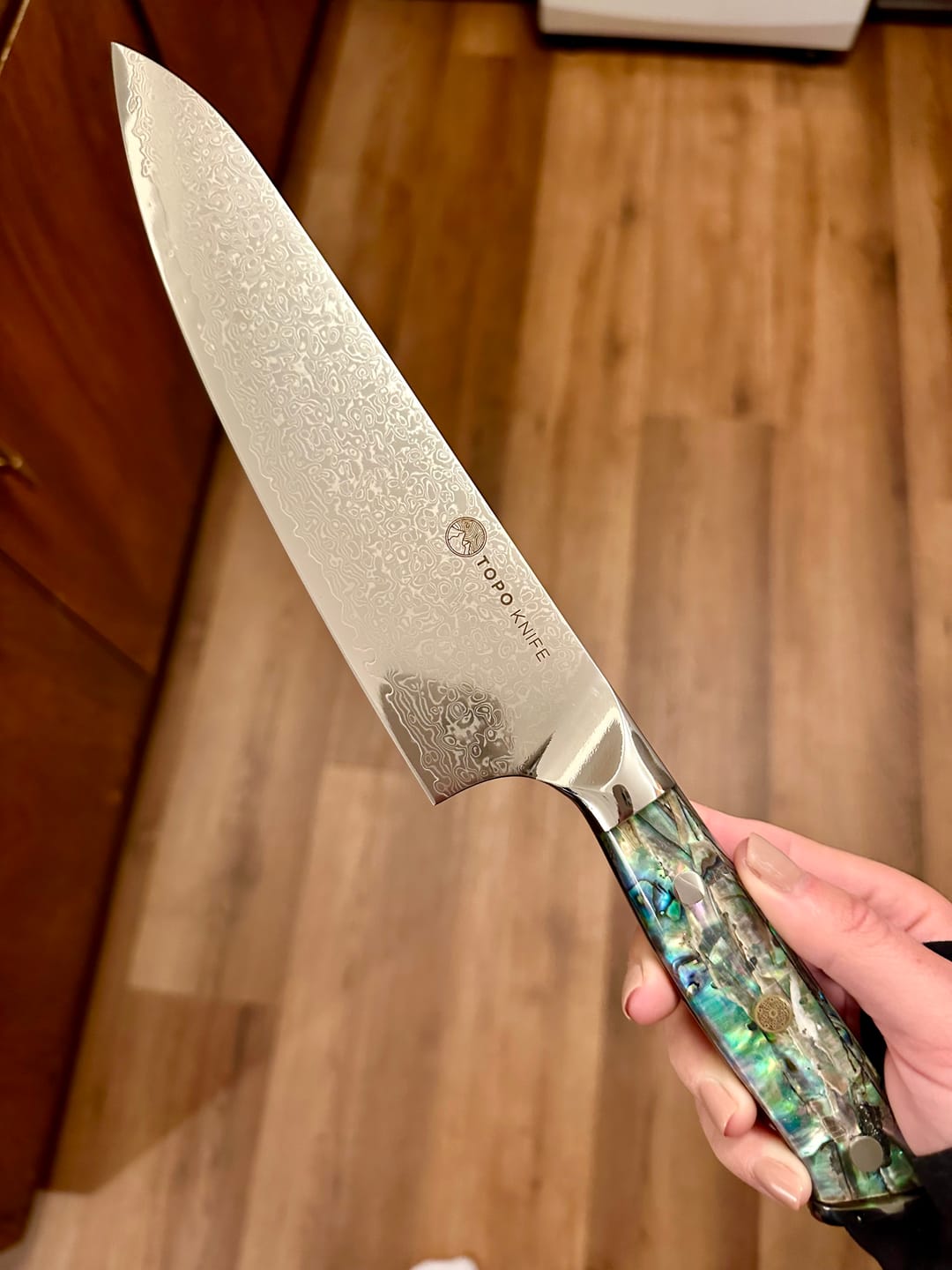 Customer photo review of Topo Handmade Chef Knife