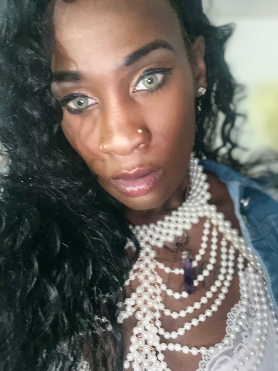 Customer photo review of Wildcat Green Prescription Colored Contact Lenses