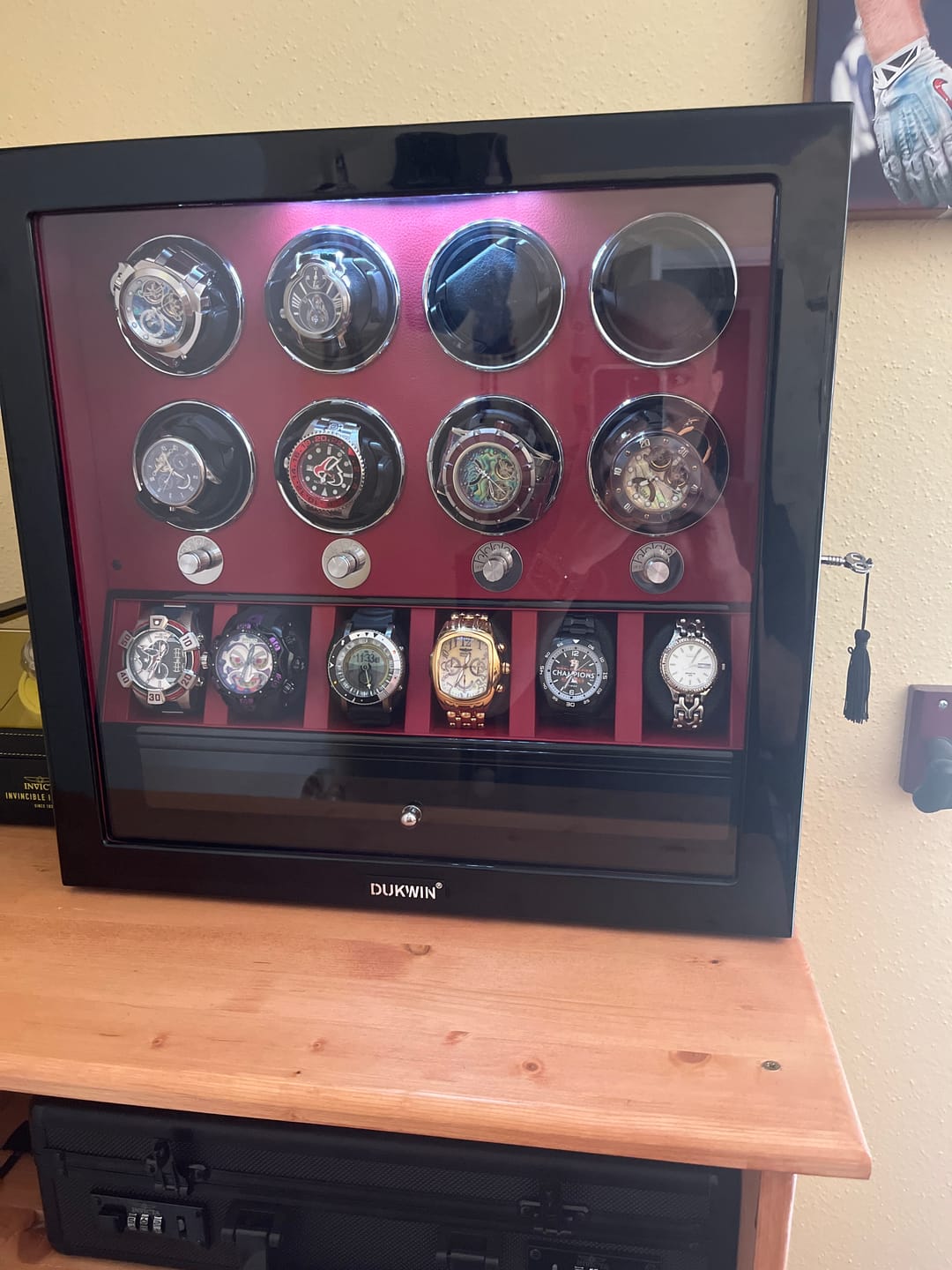 Customer photo review of Compact Design Watch Winder with Storage Organizer Case Quiet Mabuchi Motor