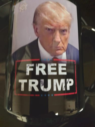 Customer photo review of Free Trump 15oz Coffee Mug