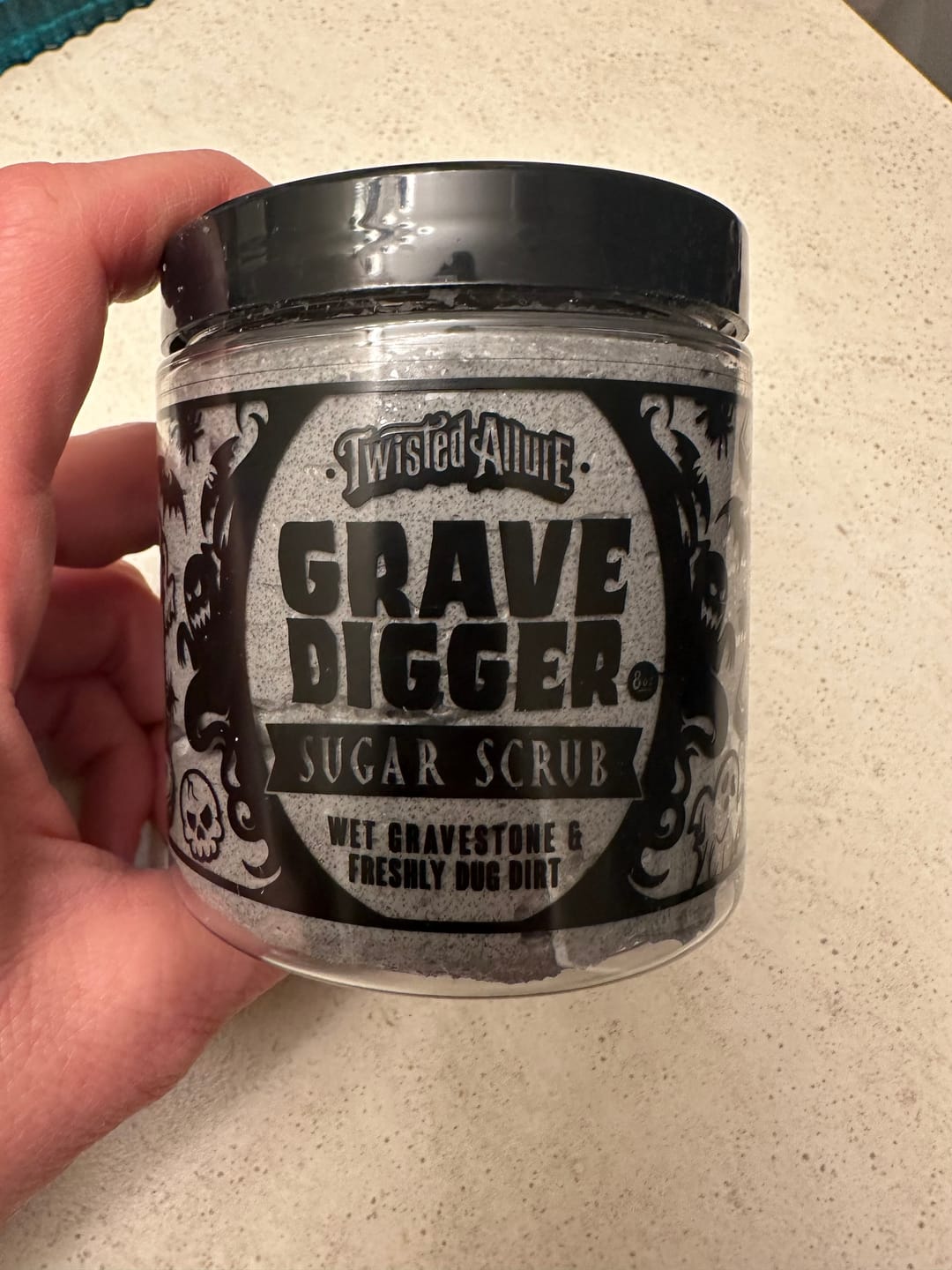Customer photo review of Grave Digger Sugar Scrub (Wet Gravestone & Dirt)