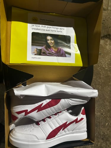 Customer photo review of BOLT White Red Men's casual sneaker