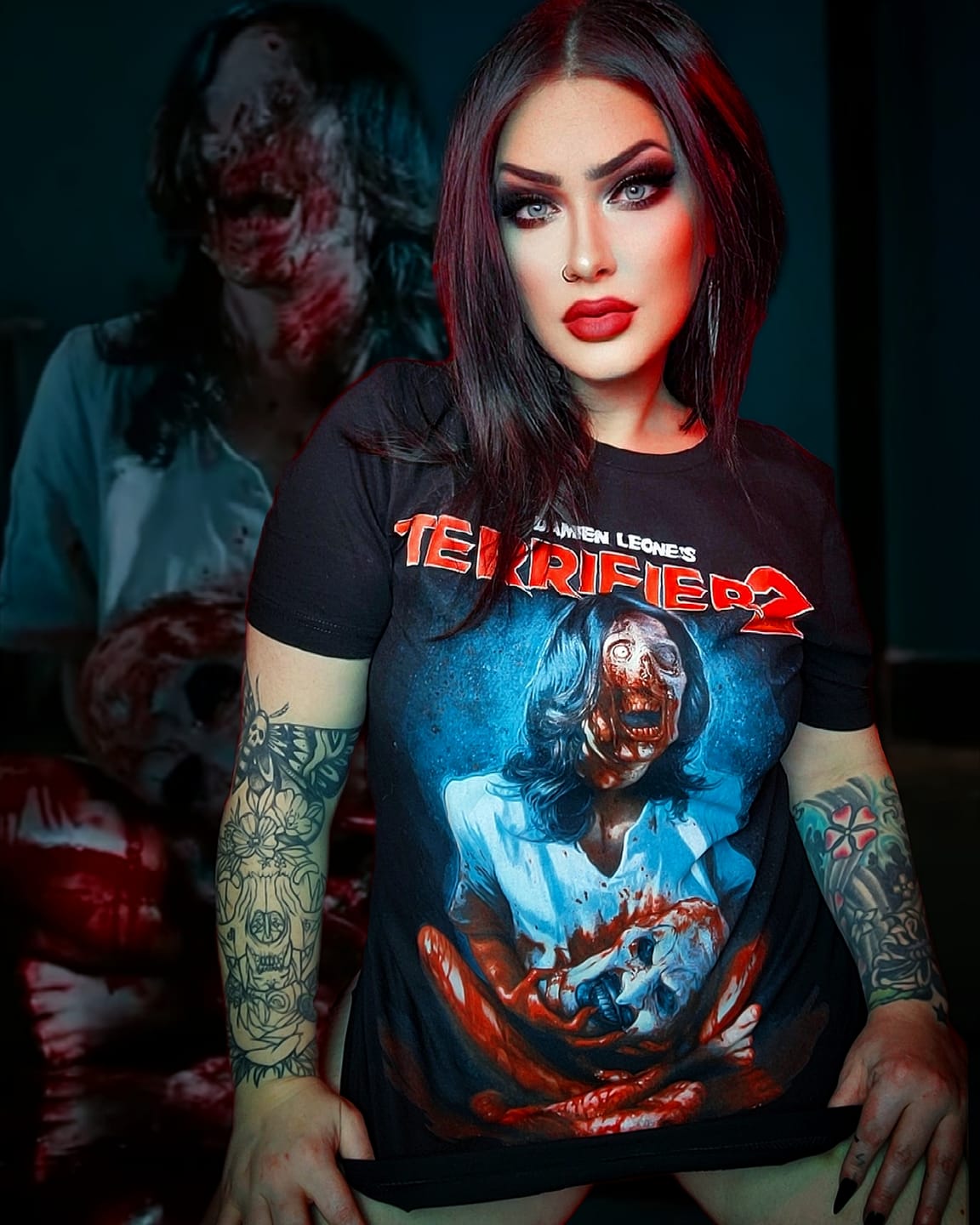 Customer photo review of Terrifier 2 Head Hunter T-Shirt