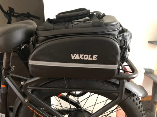 Customer photo review of Vakole Waterproof Bike Rack Bag With (17-35L)