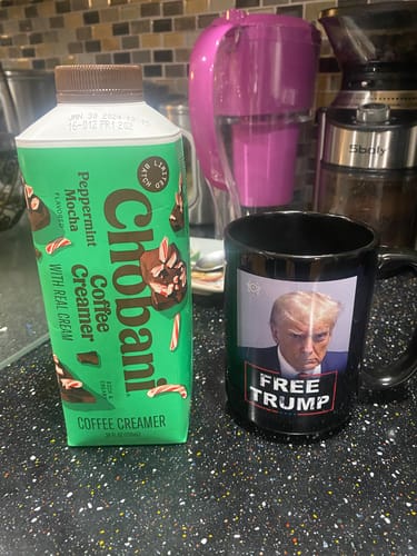 Customer photo review of Free Trump 15oz Coffee Mug