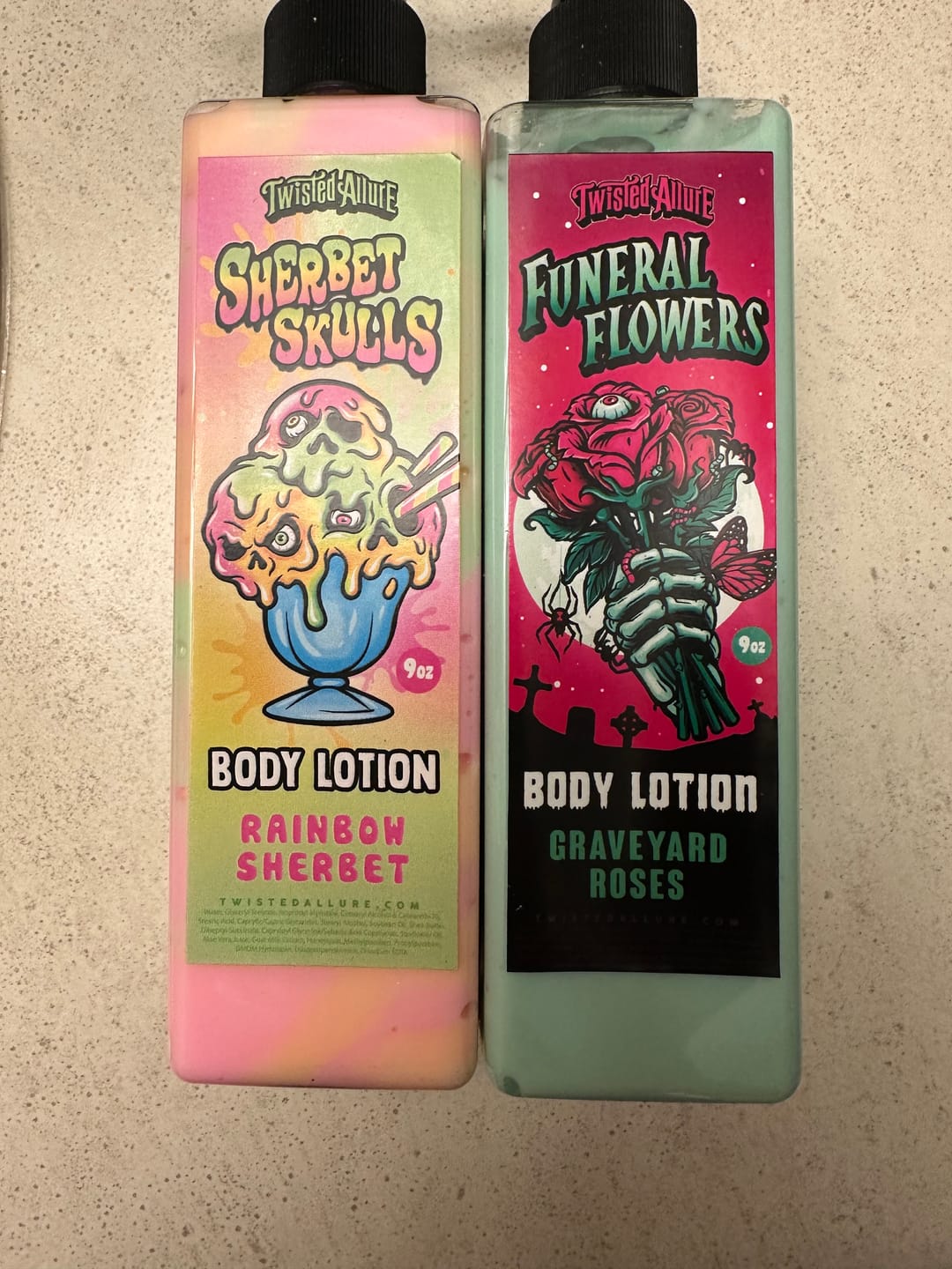 Customer photo review of Funeral Flowers body lotion (Graveyard Roses)