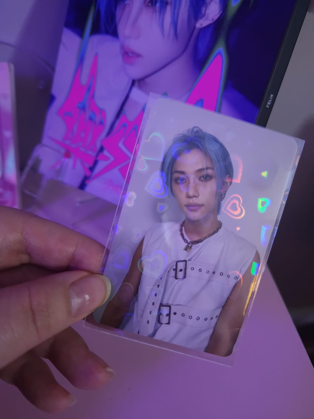 Customer photo review of PREMIUM HOLOGRAPHIC PHOTOCARD SLEEVES - HEART VERSION