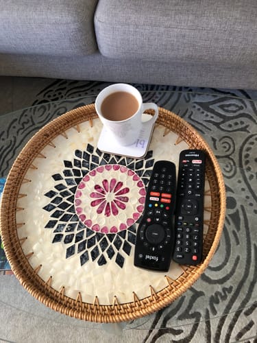 Customer photo review of Floral Rattan Tray