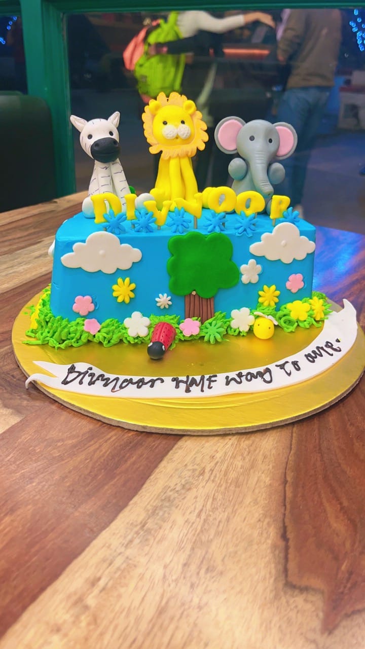 Customer photo review of Half Jungle Design Cake