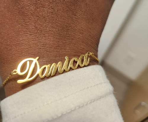 Customer photo review of Personalized Name Anklet/ Bracelet