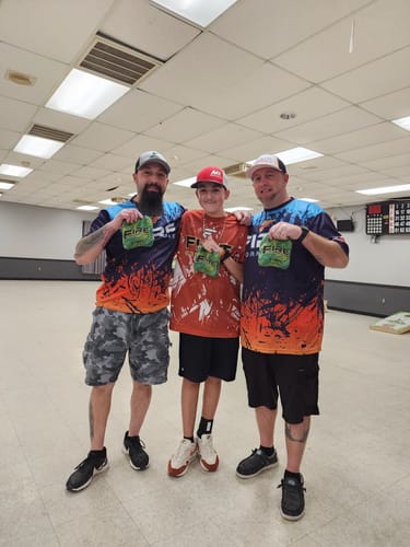 Customer photo review of Fire Cornhole Blue-Orange Jersey