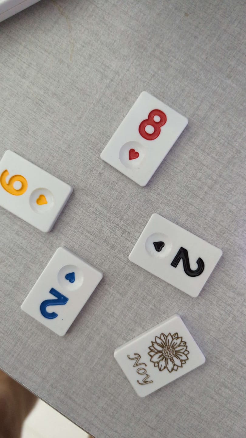 Customer photo review of Personalized Rummy Cube Tiles - Rummikub Game Tiles