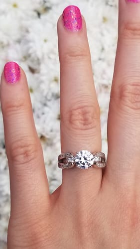 Customer photo review of Solitaire Interlocking 1.25ct CZ Ring in Sterling Silver