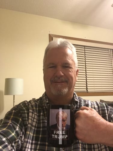 Customer photo review of Free Trump 15oz Coffee Mug