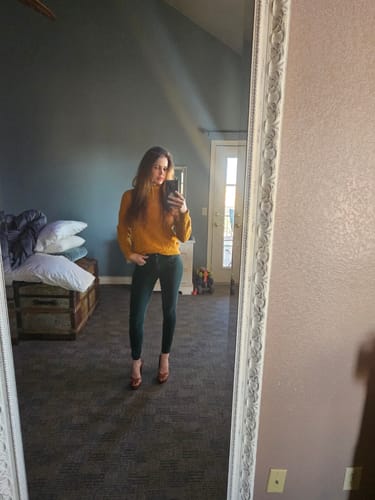 Customer photo review of Emie Daly Cashmere Turtleneck Sweater