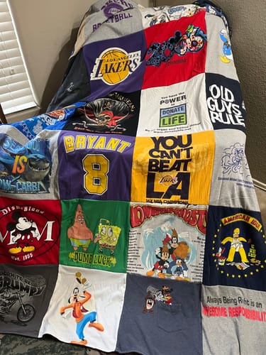 T-shirt quilt featuring los angeles lakers by Lori from CA