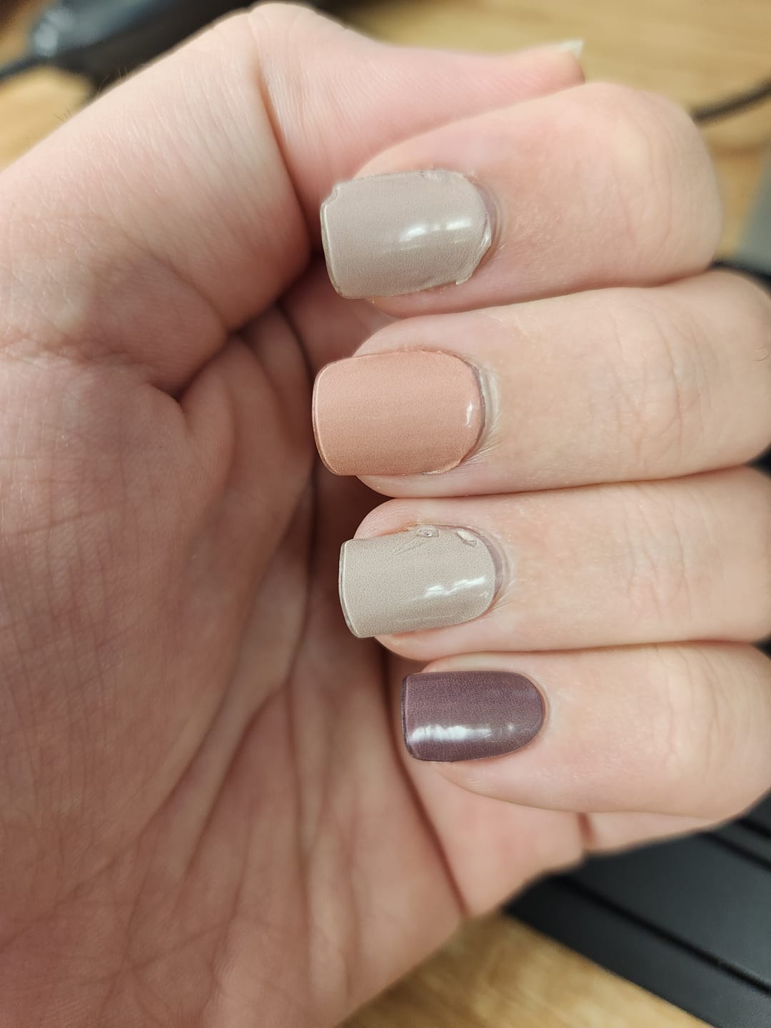 Customer photo review of Nude And Wine DIY Semicured Gel Nail Sticker Kit