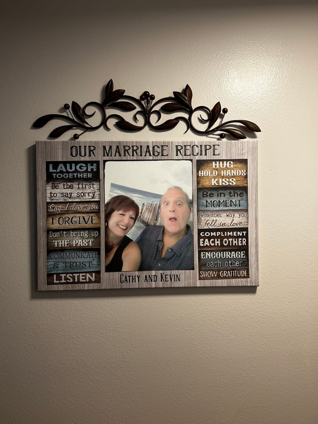 Customer photo review of Personalized Canvas Prints Custom Couple Photo and Name - For Our Forever Love - Marriage Recipe Dem Canvas
